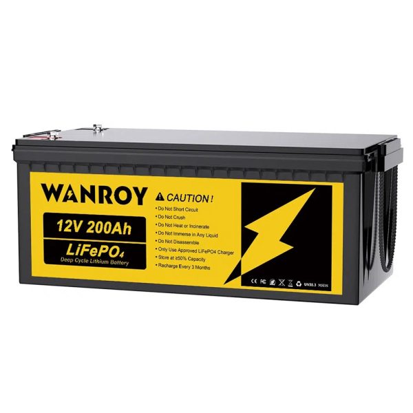 Wanroy Batteria LifePO4 12V 200Ah con 200A BMS